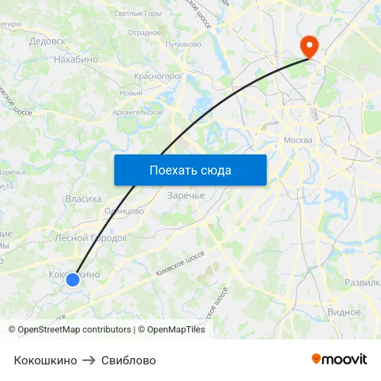 Кокошкино to Свиблово map
