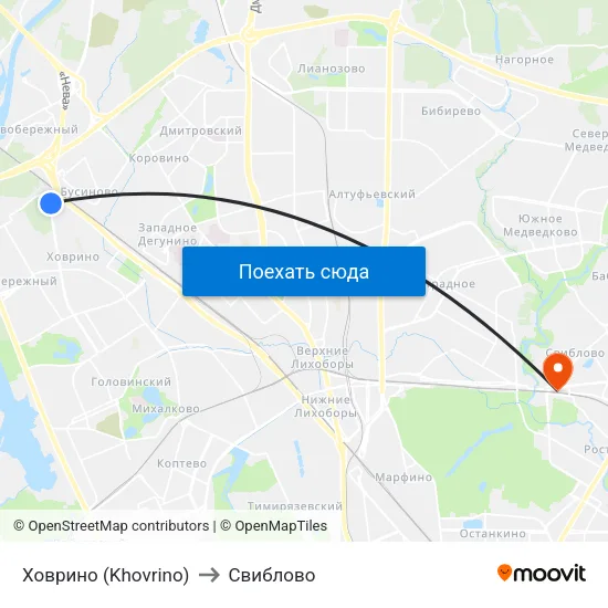 Ховрино (Khovrino) to Свиблово map