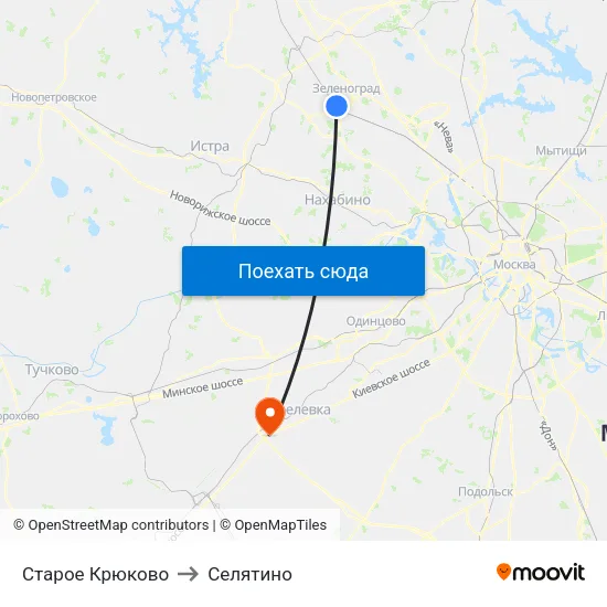 Старое Крюково to Селятино map