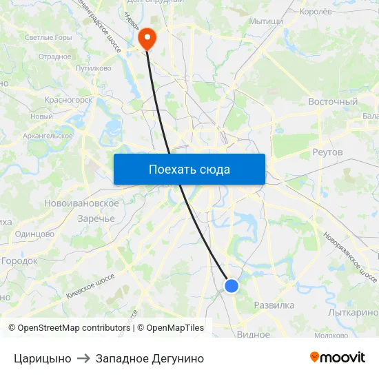 Царицыно to Западное Дегунино map