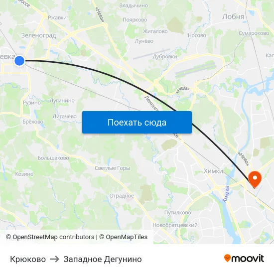 Крюково to Западное Дегунино map