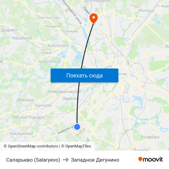 Саларьево (Salaryevo) to Западное Дегунино map