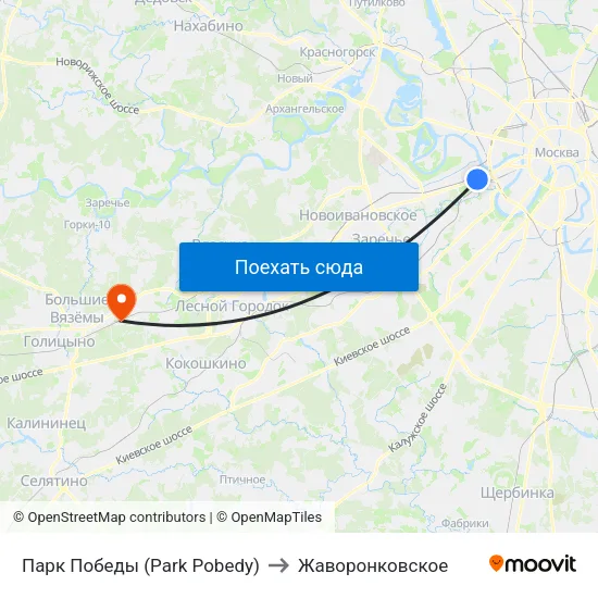 Парк Победы (Park Pobedy) to Жаворонковское map