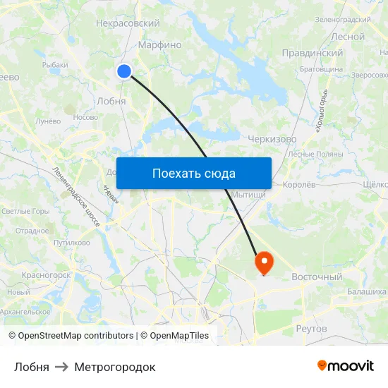 Лобня to Метрогородок map