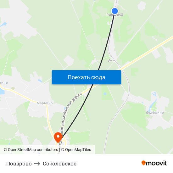 Поварово to Соколовское map