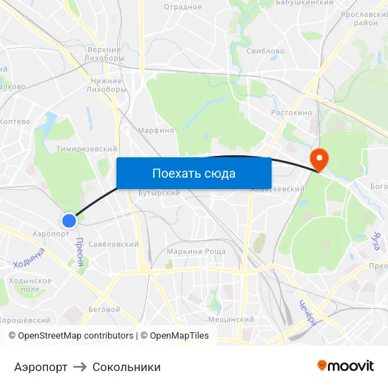 Аэропорт to Сокольники map