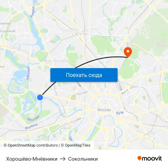 Хорошёво-Мнёвники to Сокольники map