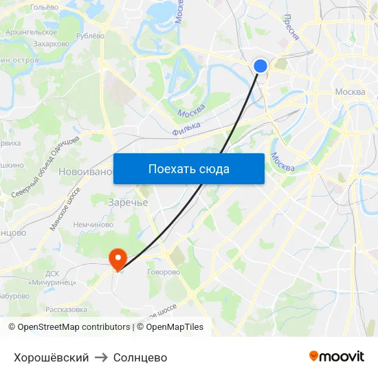Хорошёвский to Солнцево map