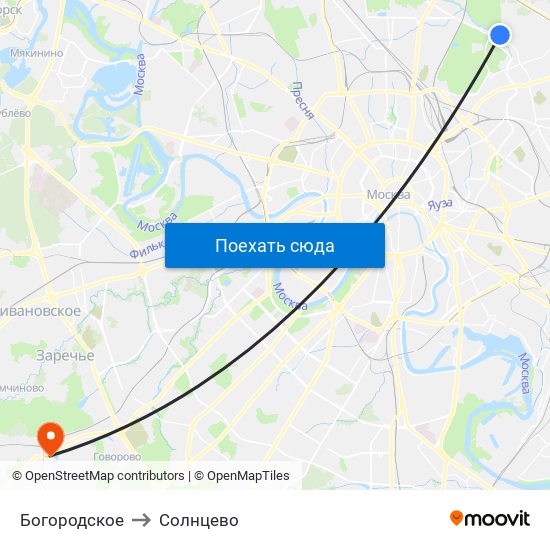 Богородское to Солнцево map