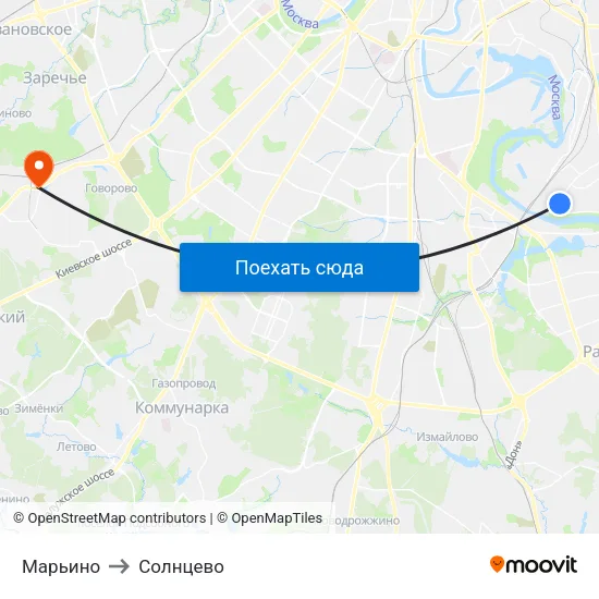 Марьино to Солнцево map