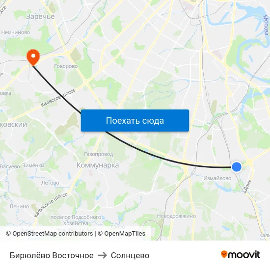 Бирюлёво Восточное to Солнцево map
