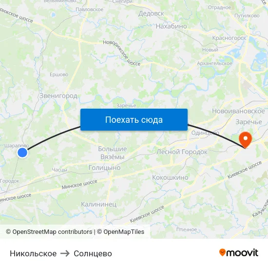Никольское to Солнцево map
