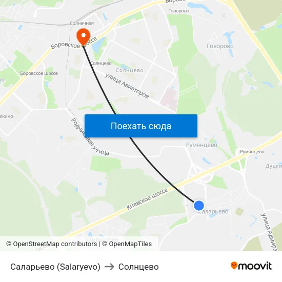 Саларьево (Salaryevo) to Солнцево map