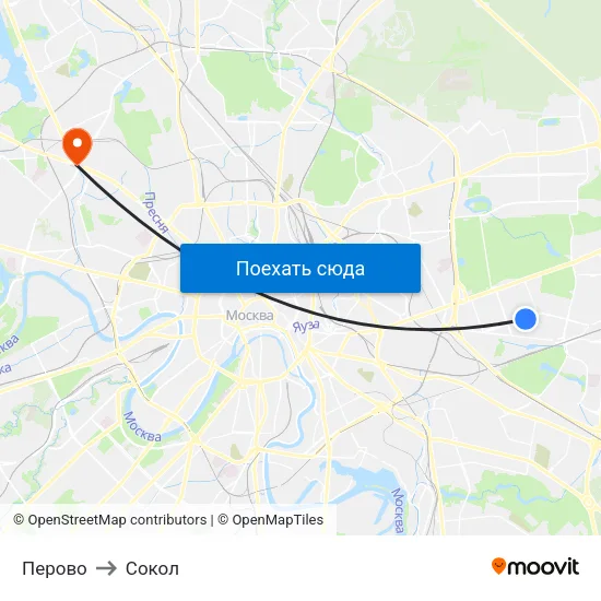Перово to Сокол map