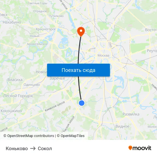 Коньково to Сокол map