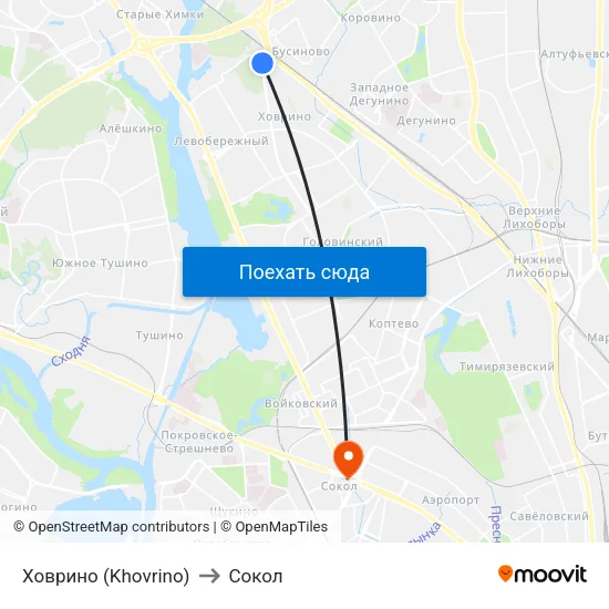 Ховрино (Khovrino) to Сокол map