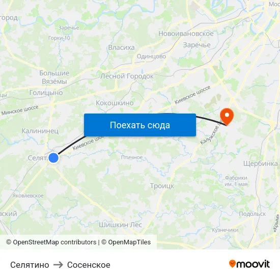 Селятино to Сосенское map
