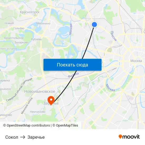 Сокол to Заречье map