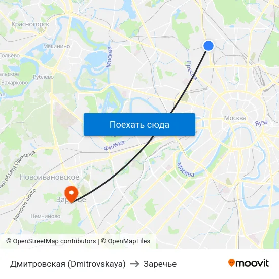 Дмитровская (Dmitrovskaya) to Заречье map