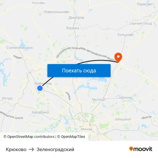 Крюково to Зеленоградский map