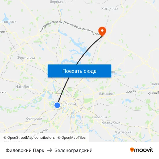 Филёвский Парк to Зеленоградский map
