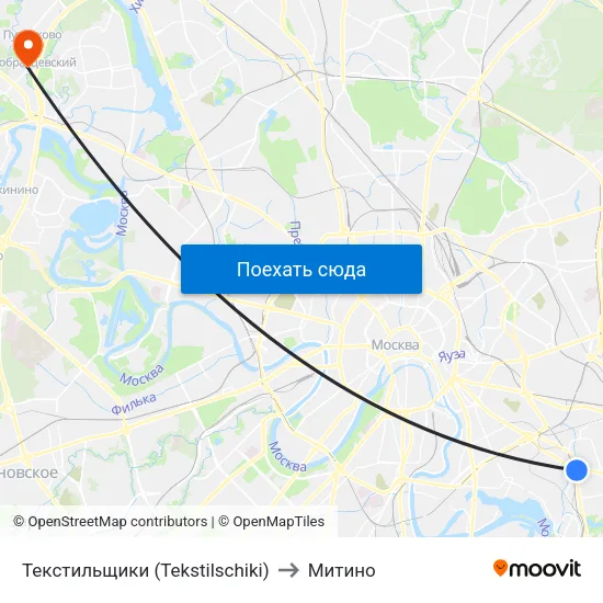 Текстильщики (Tekstilschiki) to Митино map