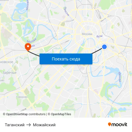 Таганский to Можайский map