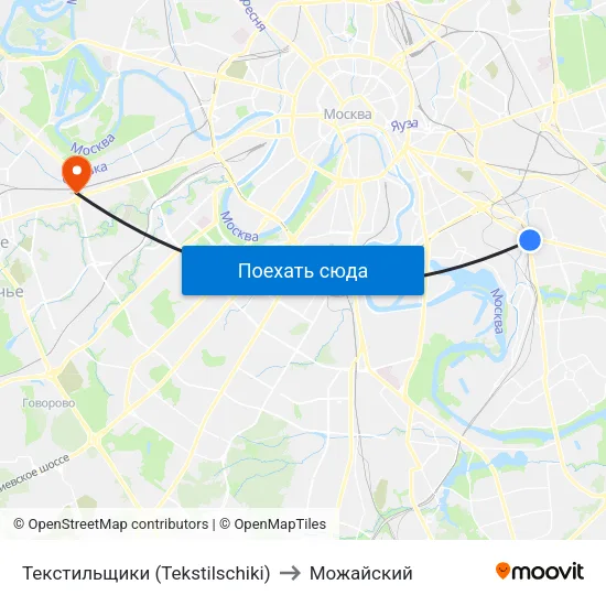 Текстильщики (Tekstilschiki) to Можайский map
