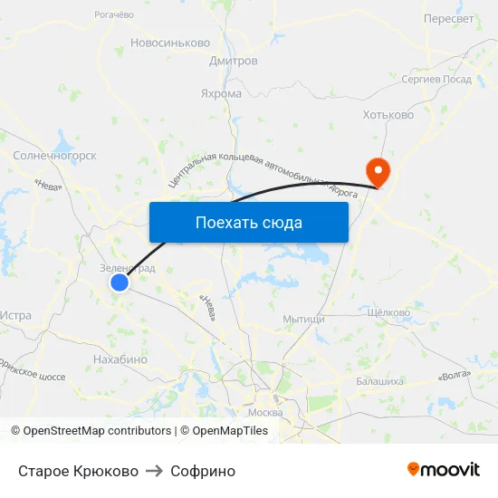 Старое Крюково to Софрино map