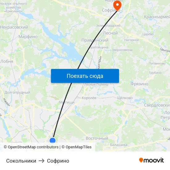 Сокольники to Софрино map