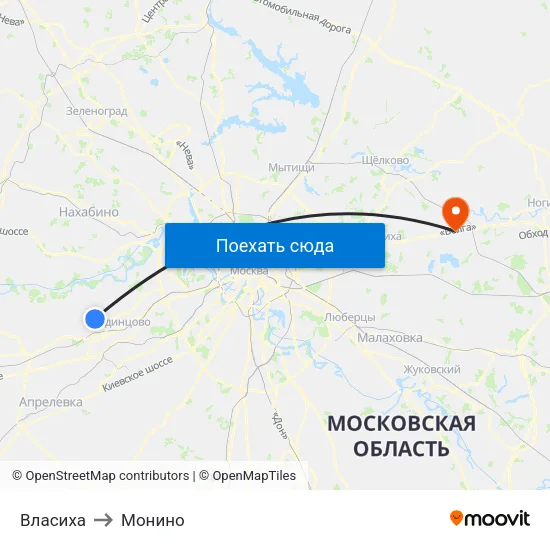 Власиха to Монино map