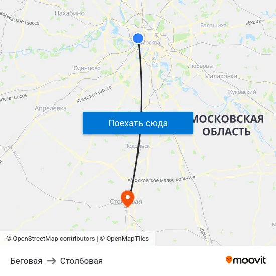 Беговая to Столбовая map