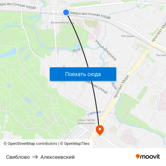 Свиблово to Алексеевский map