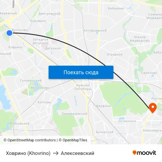 Ховрино (Khovrino) to Алексеевский map
