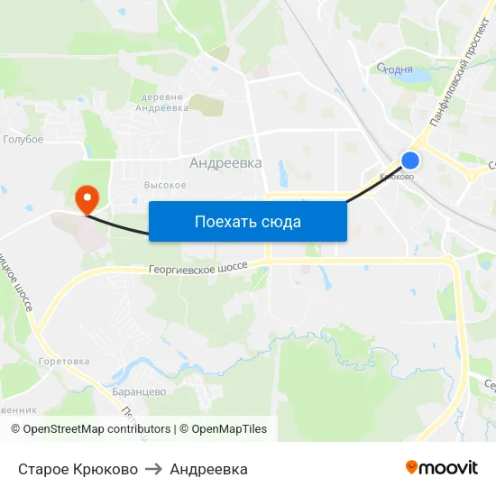 Старое Крюково to Андреевка map