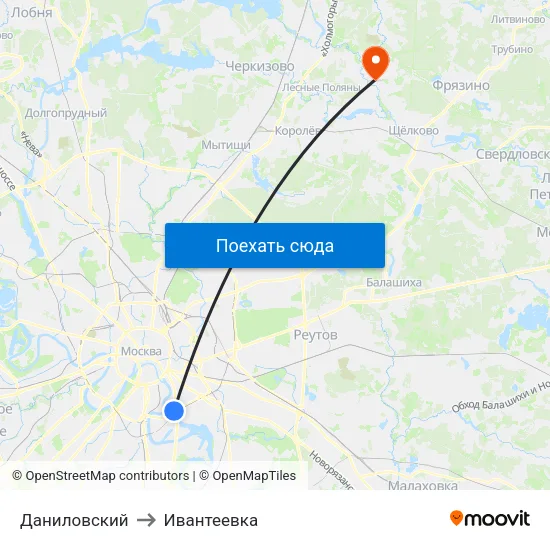 Даниловский to Ивантеевка map