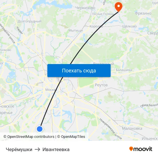 Черёмушки to Ивантеевка map