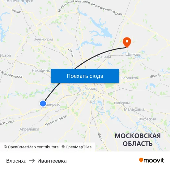 Власиха to Ивантеевка map