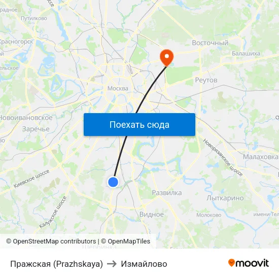 Пражская (Prazhskaya) to Измайлово map