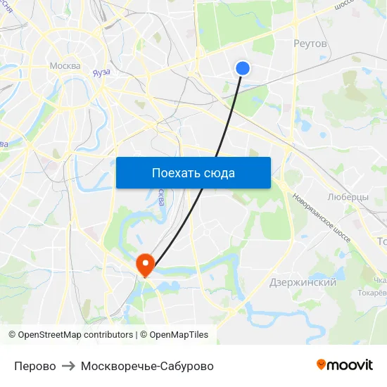 Перово to Москворечье-Сабурово map