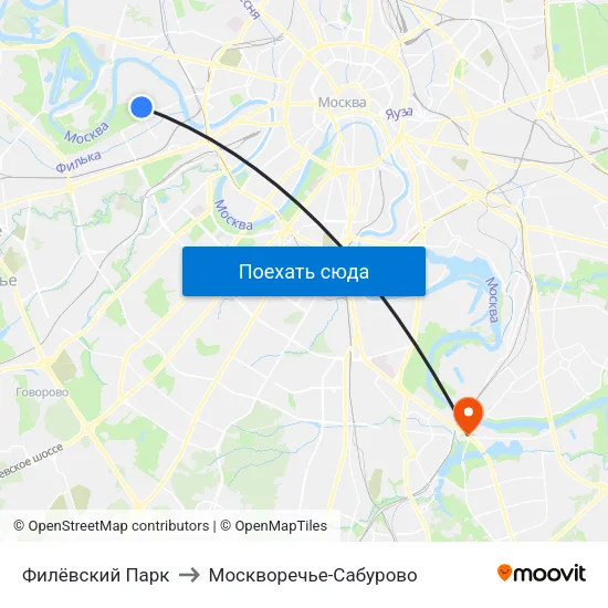 Филёвский Парк to Москворечье-Сабурово map