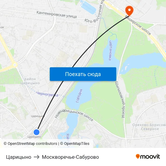 Царицыно to Москворечье-Сабурово map