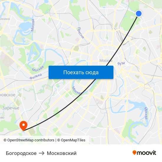 Богородское to Московский map