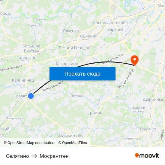 Селятино to Мосрентген map