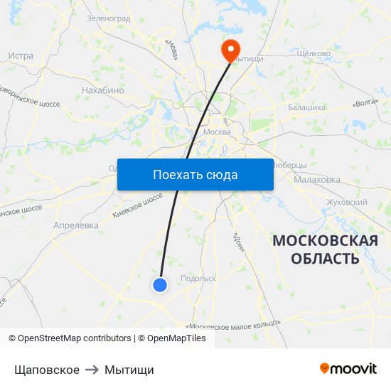 Щаповское to Мытищи map
