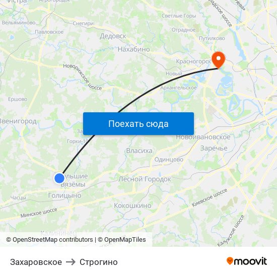 Захаровское to Строгино map