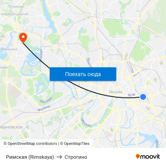 Римская (Rimskaya) to Строгино map