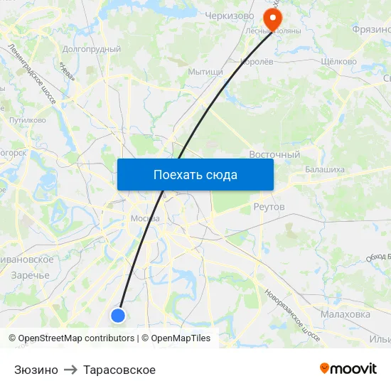 Зюзино to Тарасовское map