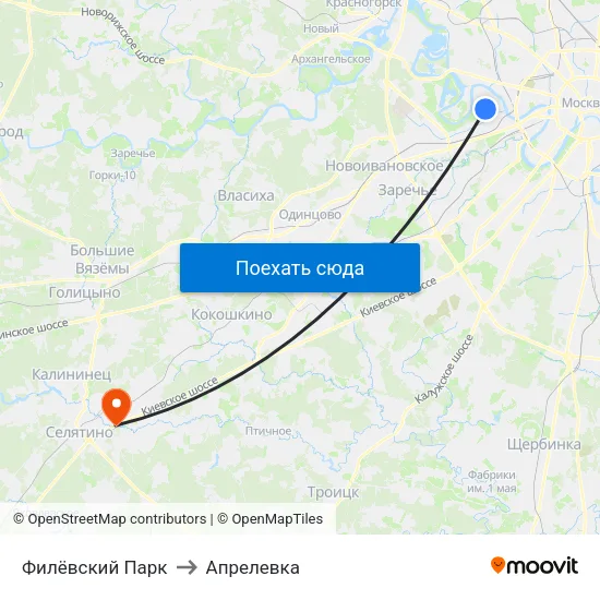 Филёвский Парк to Апрелевка map