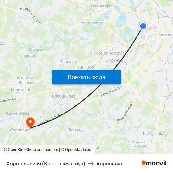 Хорошевская (Khoroshevskaya) to Апрелевка map